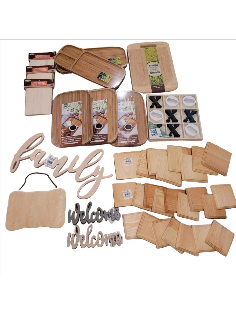 35 piece Large wooden craft lot new